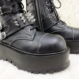 Men\'s Spiked Strap Goth Punk Platform Boots Slacker 165 DEMONIA  main image 2